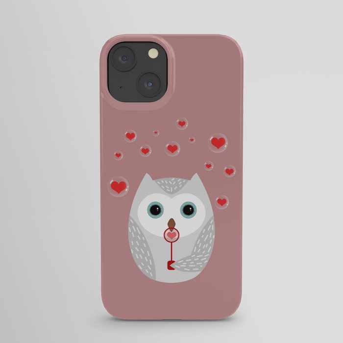 OWL, LOVE & BUBBLES (valentine animals heart) iPhone Case