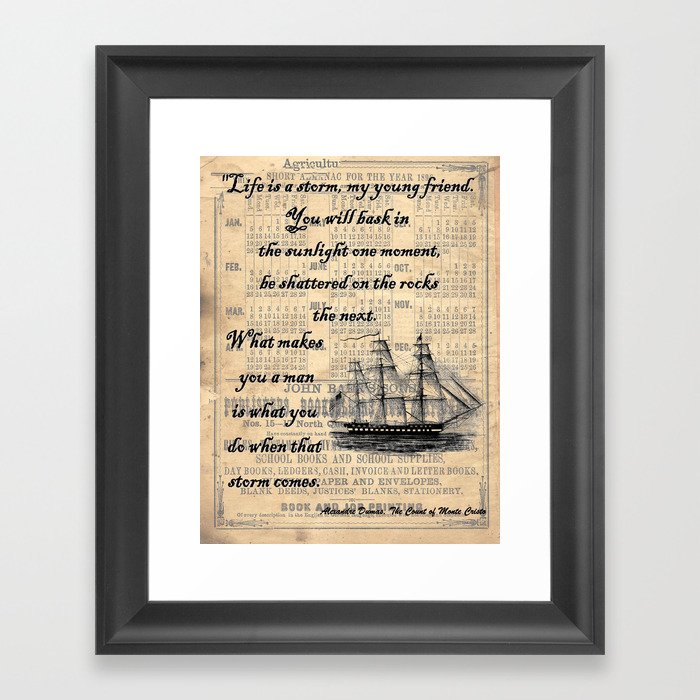 Count of Monte Cristo quote Framed Art Print