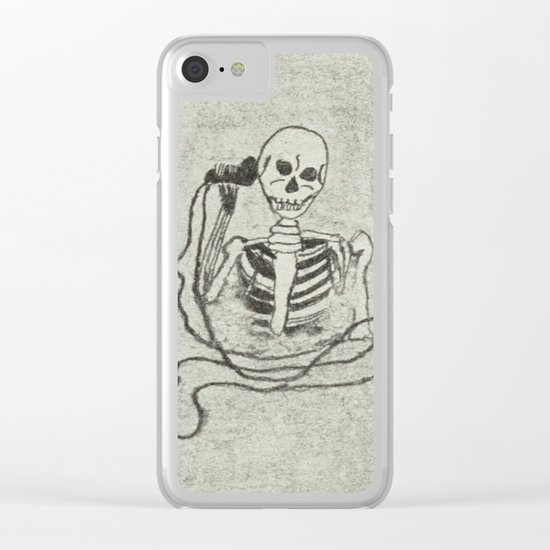 Skeleton's telephone. Clear iPhone Case