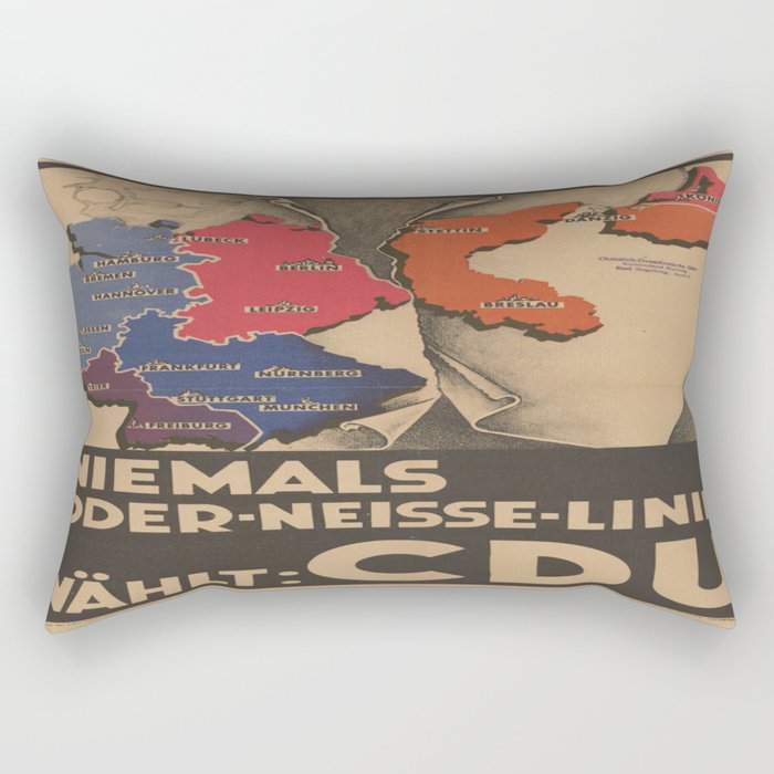 Vintage poster - Oder-Neisse Line Rectangular Pillow