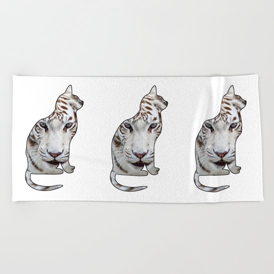 WHITE CATS Beach Towel