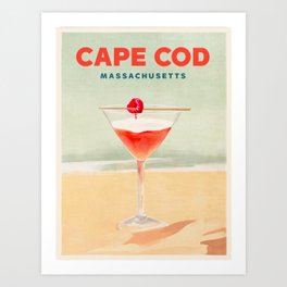 Vintage Travel Art: Cape Cod, Massachusetts Art Print