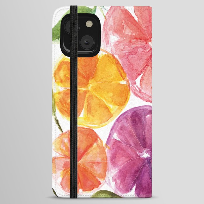 Watercolor citrus composition  iPhone Wallet Case