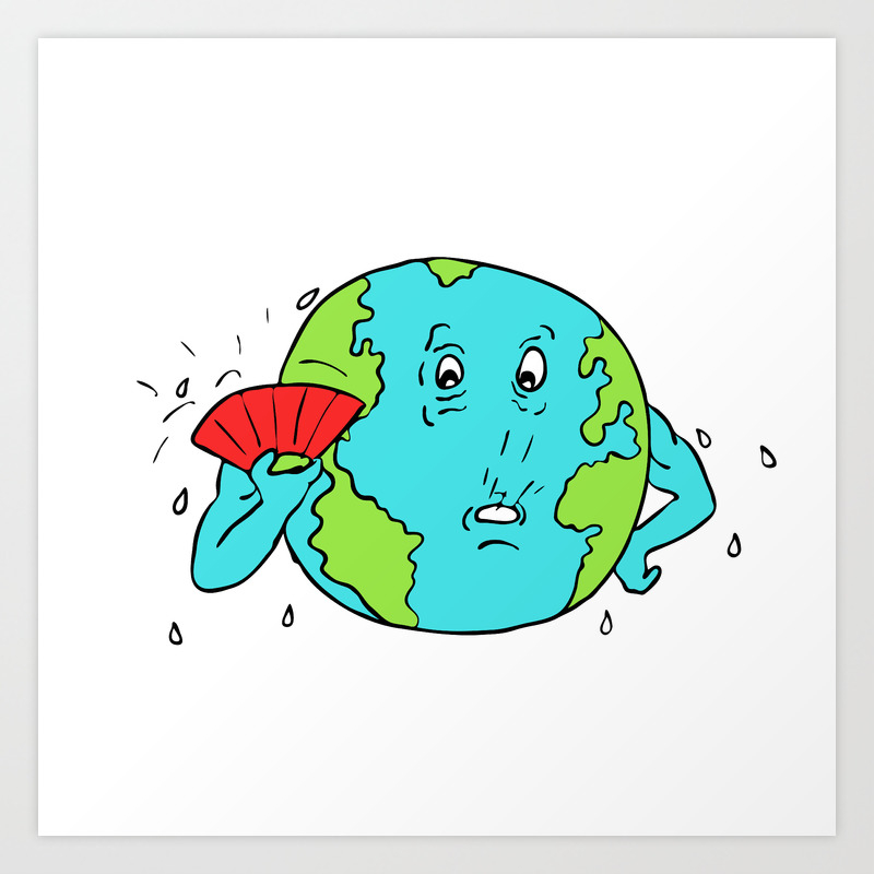 Earth Global Warming Drawing Color Art Print By Patrimonio Society6