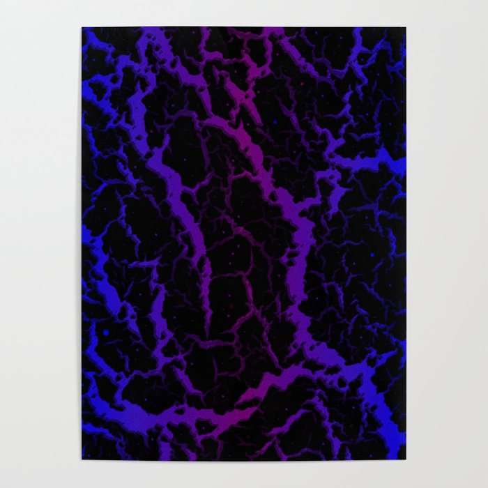 Cracked Space Lava - Blue/Purple Poster