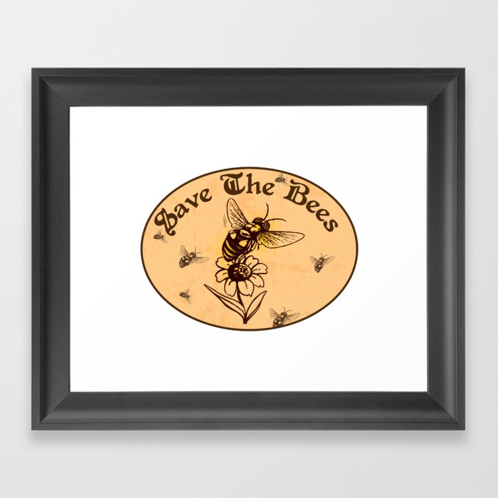 Save The Bees Framed Art Print