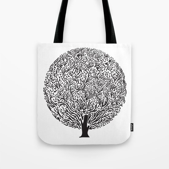 Black and White Tree Tote Bag