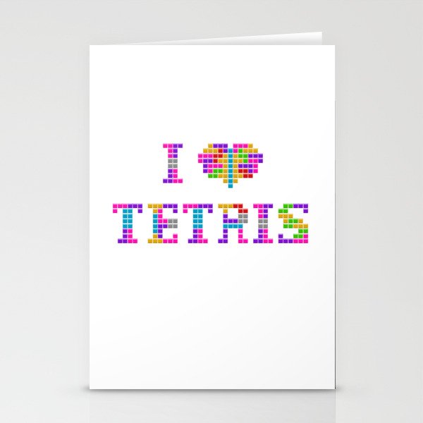 I <3 Tetris Stationery Cards