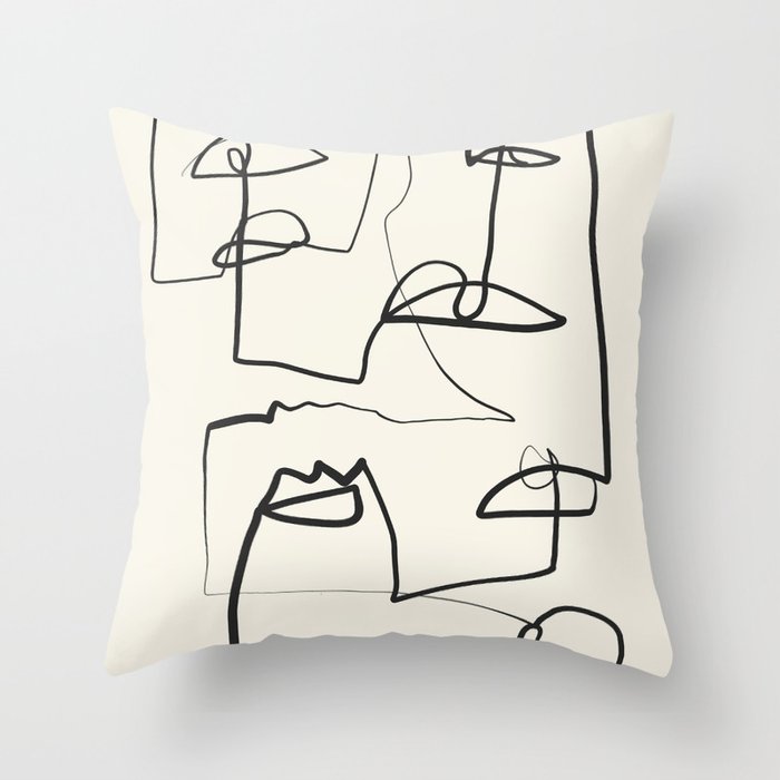 Abstract line art 12 Throw Pillow