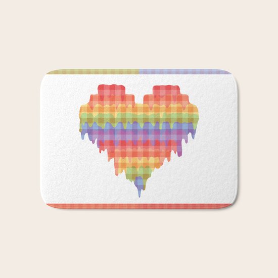 Gingham Heart Bath Mat