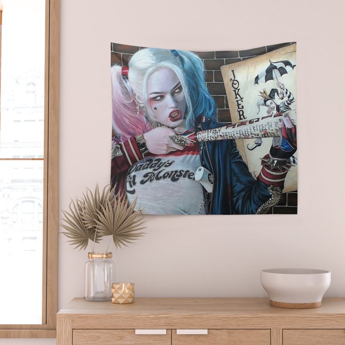 Harley quinn hot sale and joker tapestry
