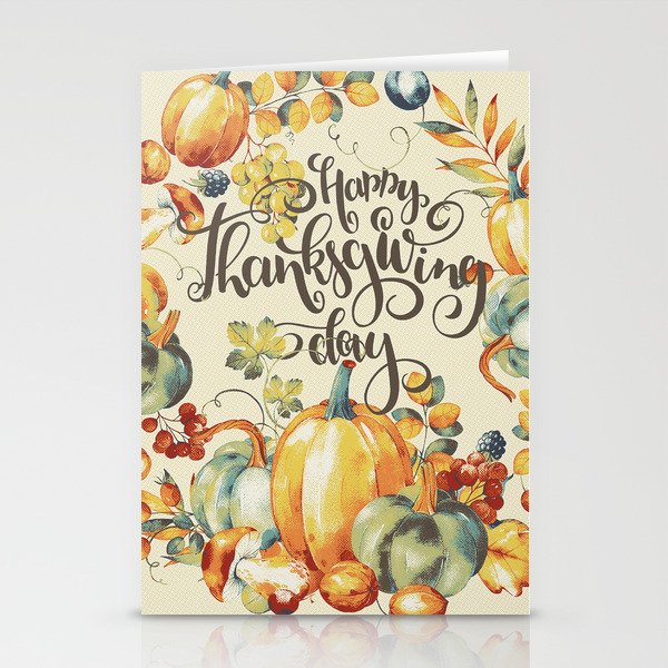 Vintage Thanksgiving 3 Stationery Cards