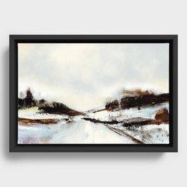 Winter Road Framed Canvas