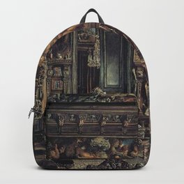 The Library In The Palais Dumba 1877 by Rudolf von Alt | Reproduction Backpack