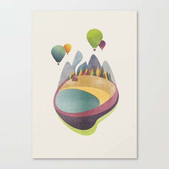 Balloons above Little Beach Canvas Print