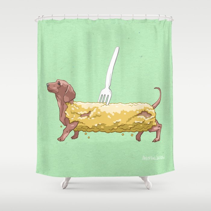 Sausage dog shower curtain clearance