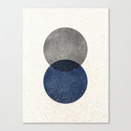 Circle Abstract - Grey Navy Texture Canvas Print