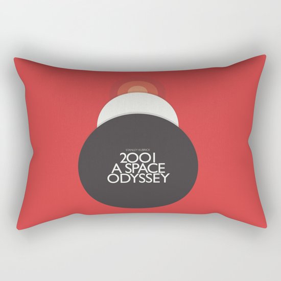 2001 A Space Odyssey - Stanley Kubrick movie Poster, Red Version Rectangular Pillow
