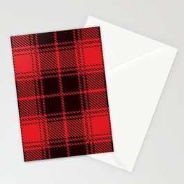 Red and Black Square Pattern Stationery Card