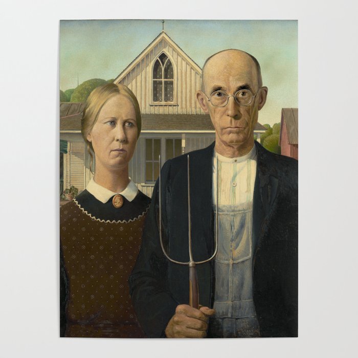 American Gothic by Grant Wood Poster