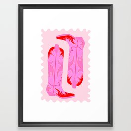 Pink Cowboy Boots Framed Art Print