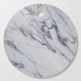 Marble - Black and White Gray Swirled Marble Design Cutting Board