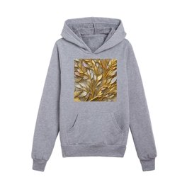 Gold Glitter Popular Leaves Collection Kids Pullover Hoodies