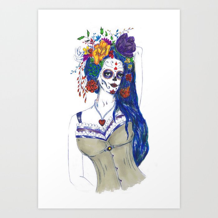 Scull Candy Lady Art Print