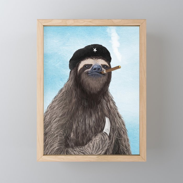 El Sloth  Framed Mini Art Print