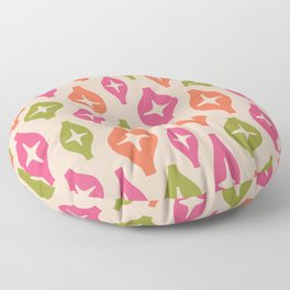 Floating Lanterns 629 Orange Green Pink and Beige Floor Pillow