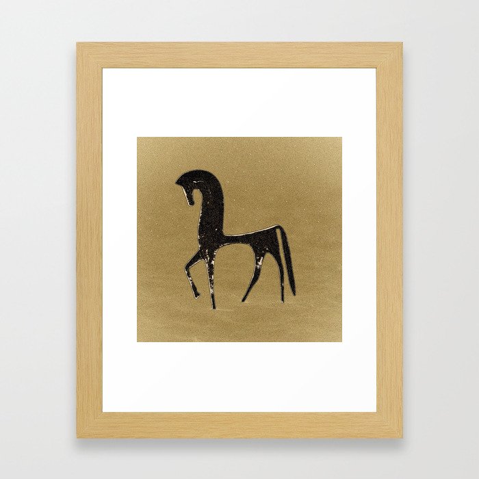 Black Horse in Desert #decor #society6 #buyart Framed Art Print
