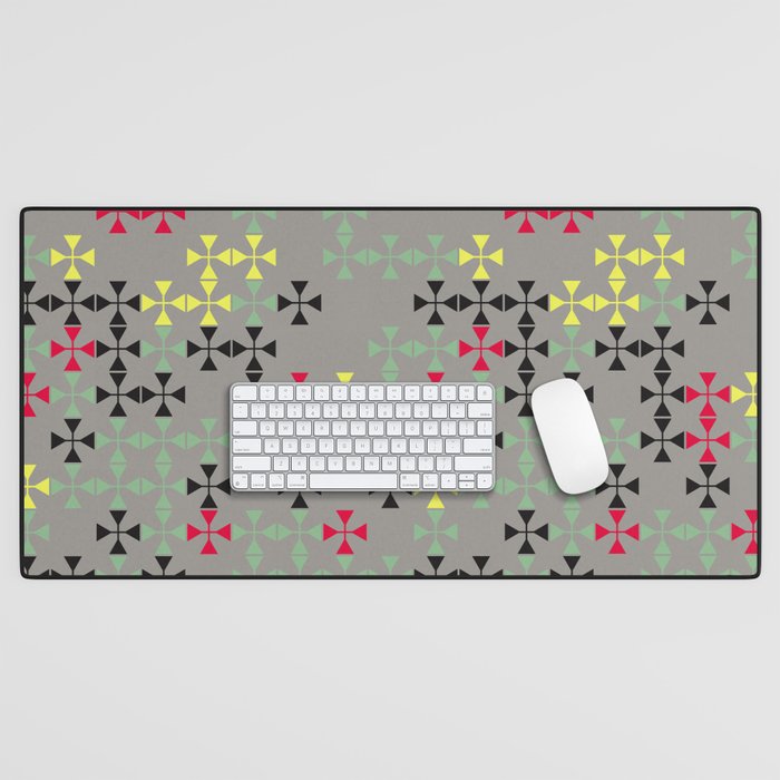 Geometric abstract seamless pattern of colored shapes Desk Mat