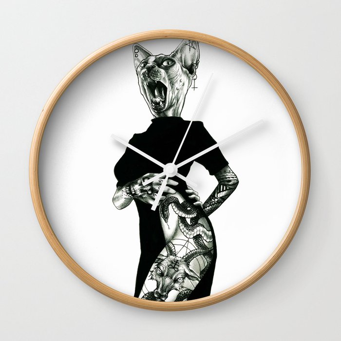 The Hipster Sphynx (female version) Wall Clock