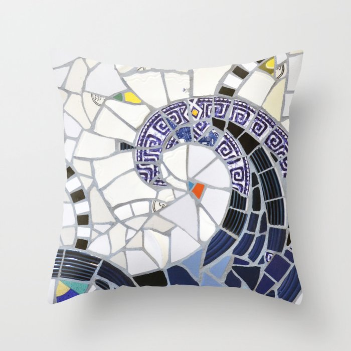 Blue Fandango Mosaic Throw Pillow