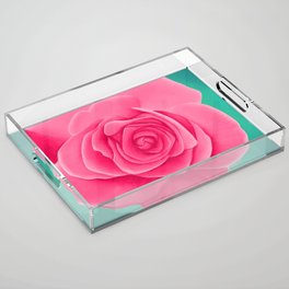 Pink Rose Drawing Acrylic Tray