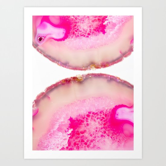 Shocking Pink Agate Art Print