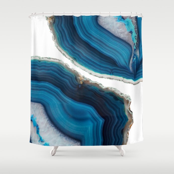 Blue Agate Shower Curtain