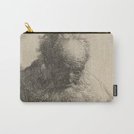 Rembrandt (Rembrandt Van Rijn) - Bust Of An Old Man With A Flowing Beard: The Head Bowed Forward: Left Shoulder Unshaded (1630) Carry-All Pouch