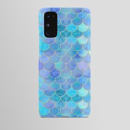 Aqua Pearlescent & Gold Mermaid Scale Pattern Android Case