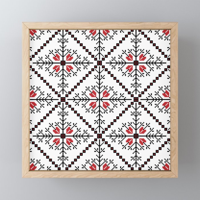 cross stitch pattern Framed Mini Art Print