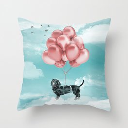 Dachshund Drift Throw Pillow