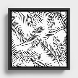 Palm Leaves Pattern Framed Canvas