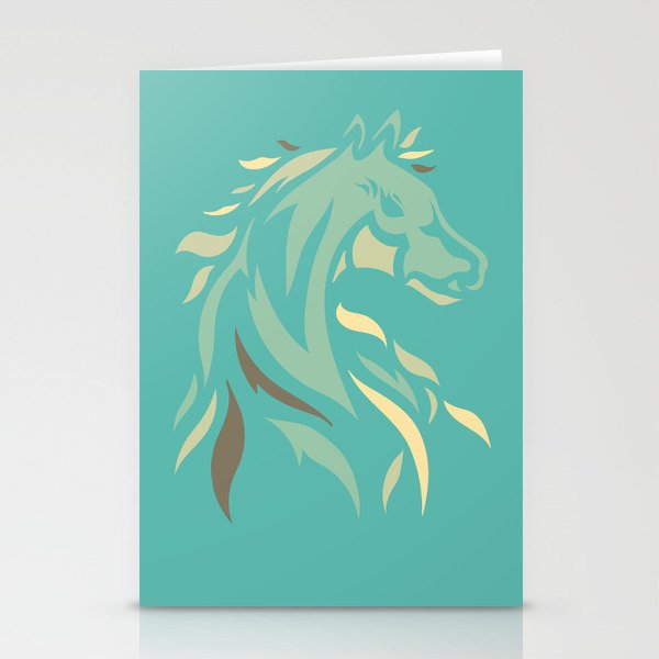 Horse Friend Tattoo - Color Illustration  -   Equestrian Amazing 00022 - decor design Stationery Cards