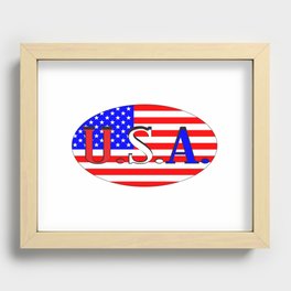 USA Isolated Rugby Ball Recessed Framed Print