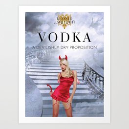 Vodka Martini, A devilishly dry proposition Vintage Pitchfork - Female Devil Advertisement Poster Art Print