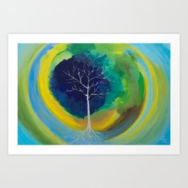 Silver Tree Art Print | Traditional, Imthetree, Green, Interior, Printablegoods, Illustration, Tree, Portal, Gifts, Acrylic 
