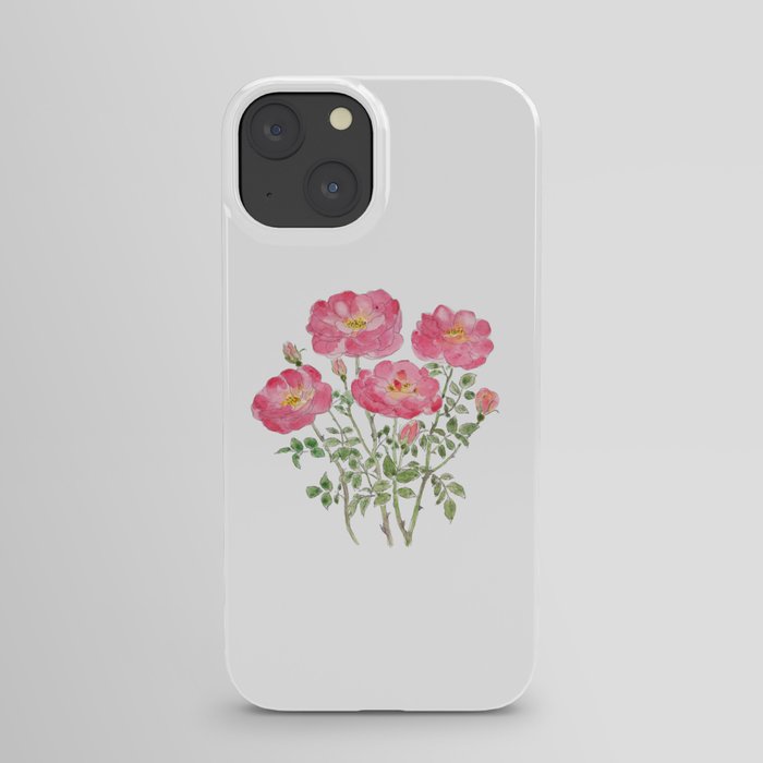 pink rose watercolor  iPhone Case
