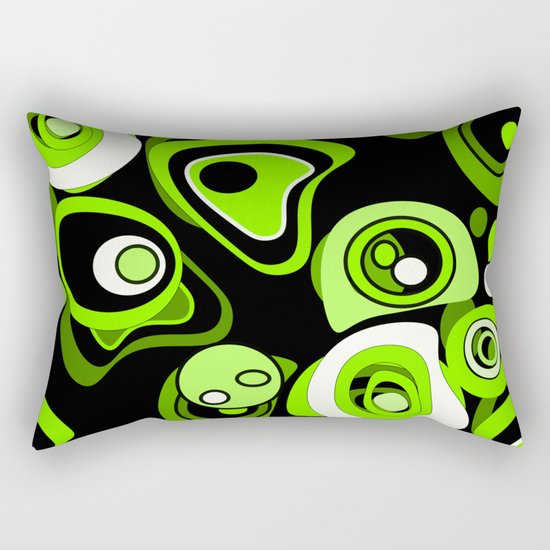 Abstract pattern black and green background . Rectangular Pillow