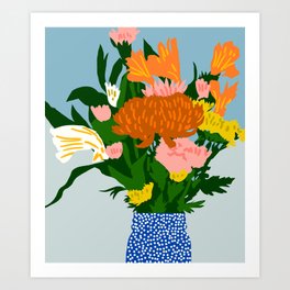 Potted Happiness | Flower Pot Botanical Floral Still Life | Eclectic Plants Modern Bohemian Décor Art Print