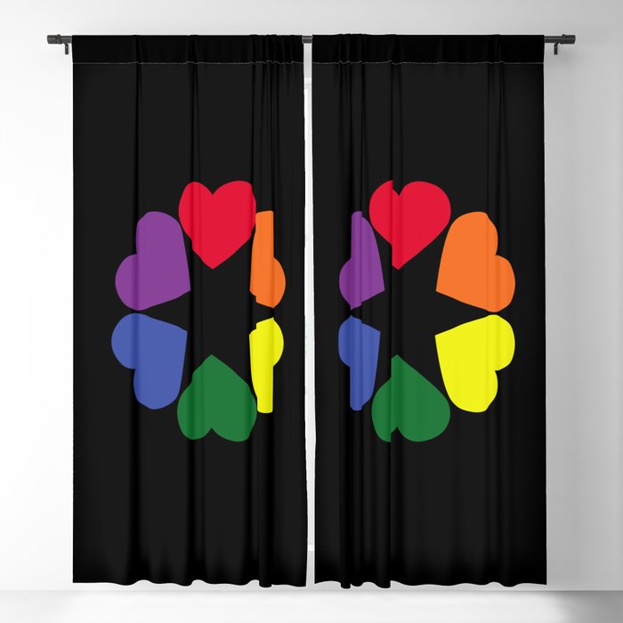 LGBT pride hearts Blackout Curtain